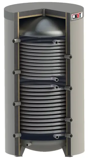 zbiornik buforowy kht ps 02 3000l (2 wężownice, izolacja pum)